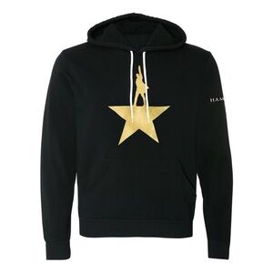 Hamilton Broadway Black Hoodie with Gold Star Design